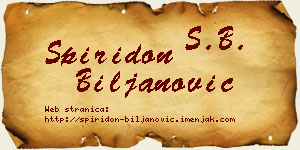 Spiridon Biljanović vizit kartica
